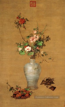  ancienne - Lang fleurs brillantes à midi ancienne Chine encre Giuseppe Castiglione